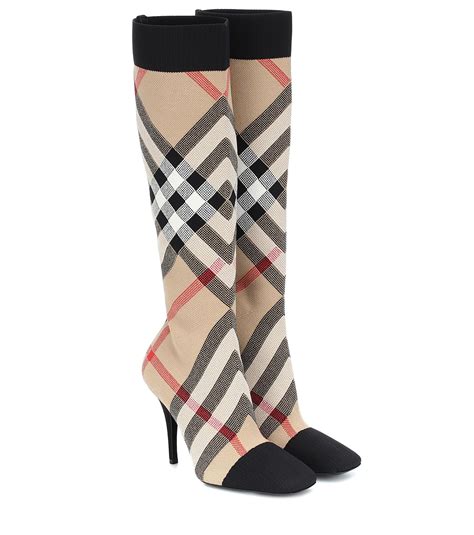 Burberry Women's Check Knee High Boots for sale 